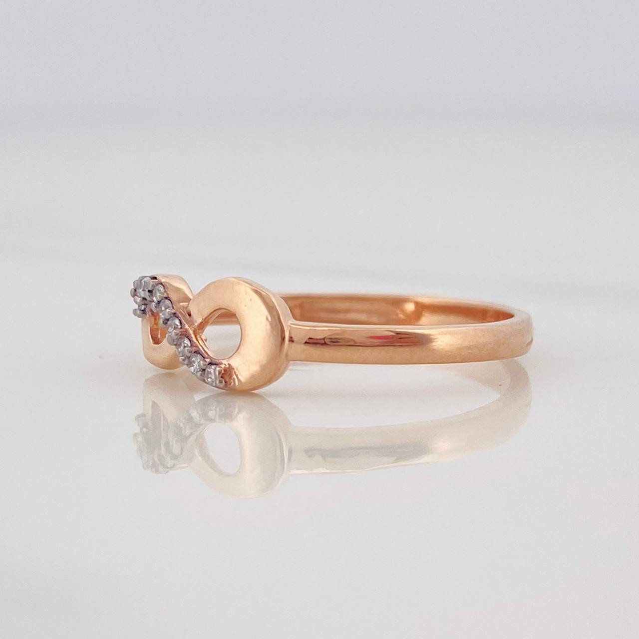 Anillo Infinito 1.8g / T7 Oro Rosa 18K