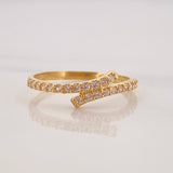 Anillo Lineas Cruzadas 1.25g / T6 1/4 Oro Amarillo 18K
