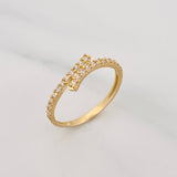 Anillo Lineas Cruzadas 1.25g / T6 1/4 Oro Amarillo 18K