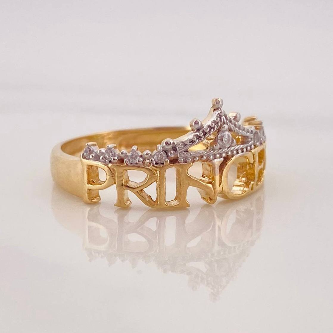 Anillo Corona Princess 2.95g / T6 1/2 Dos Oros Amarillo Blanco 18K