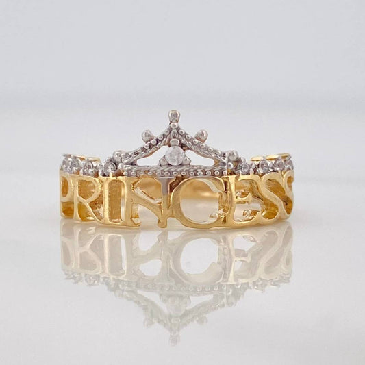 Anillo Corona Princess 2.95g / T6 1/2 Dos Oros Amarillo Blanco 18K
