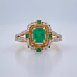 Fortune Emerald Ring 3.7gr / Size 6 3/4 / Two-tone Yellow White 18K &