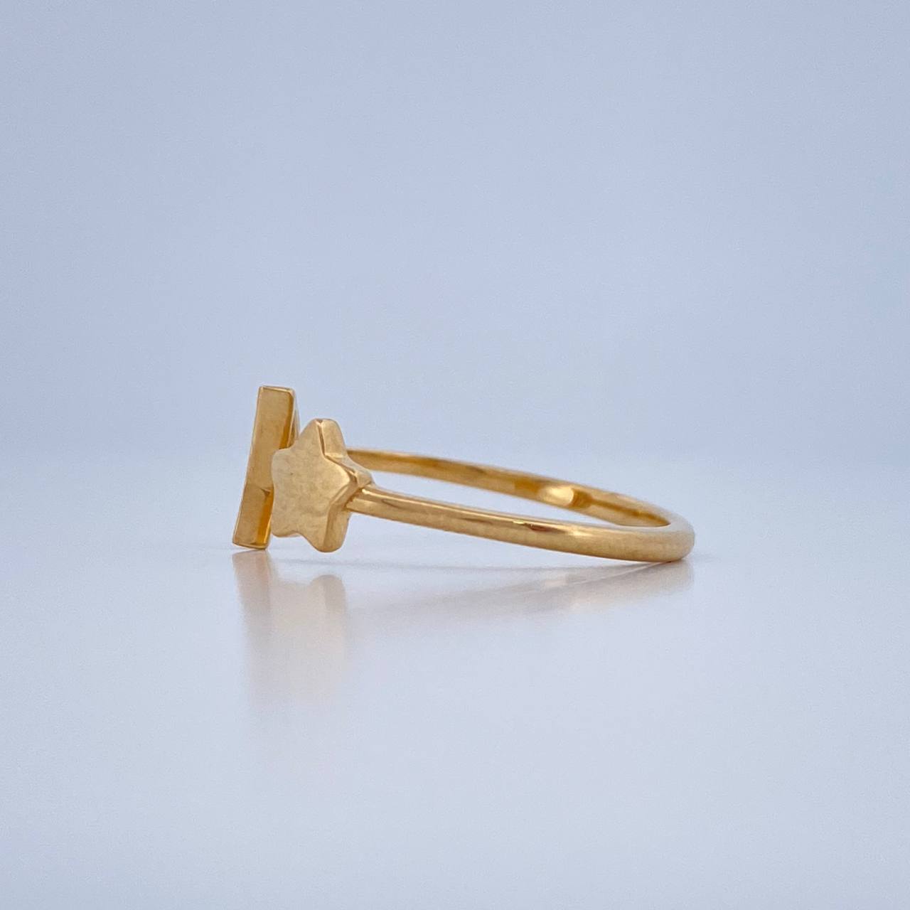 Star Moon Embrace Ring Emerald 1.65gr / Size 6 1/4 / 18K Gold &