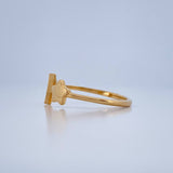 Star Moon Embrace Ring Emerald 1.65gr / Size 6 1/4 / 18K Gold &