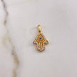 Pendant Hamsa Hand 1.55gr / 2.4cm / White Zircons Black 18K Yellow Gold $