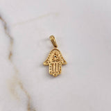 Pendant Hamsa Hand 1.55gr / 2.4cm / White Zircons Black 18K Yellow Gold $