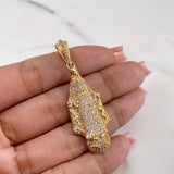 Pendant Miraculous Virgin 7.75gr / 4.9cm / White Zircons 18K Yellow Gold $