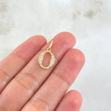 Dije Letra O Silueta 0.85gr / 2cm / Oro 18K