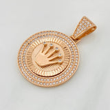 Dije Corona 7.15g / 1 1/2 in Oro Rosa 18K