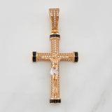 Dije Cruz Cristo 7.7g / 2 in Dos Oros Blanco Rosa 18K