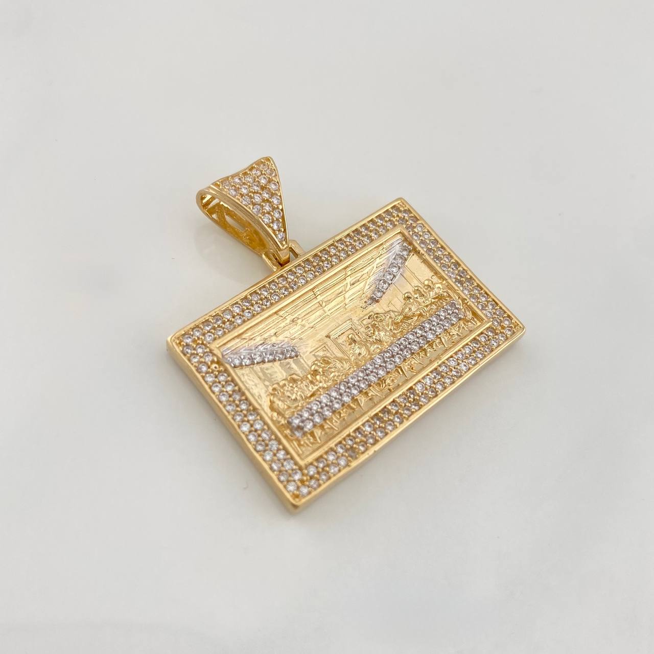 Dije La Última Cena 10.25g / 1 1/4 in Dos Oros Amarillo Blanco 18K
