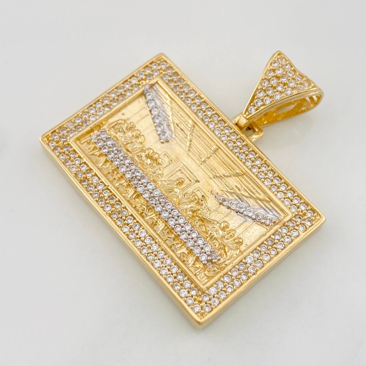 Dije La Última Cena 10.25g / 1 1/4 in Dos Oros Amarillo Blanco 18K