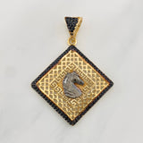 Dije Caballo 4.95g / 1 1/2 in Dos Oros Negro Amarillo 18K