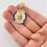 Dije Virgen de Guadalupe 7g / 1 1/2 in Dos Oros Amarillo Blanco 18K