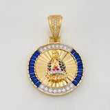 Dije Virgen de Guadalupe 7g / 1 1/2 in Dos Oros Amarillo Blanco 18K