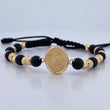 Black Bracelet Saint Michael the Archangel 2.9gr / 18K Gold &