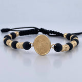 Black Bracelet Saint Michael the Archangel 2.9gr / 18K Gold &