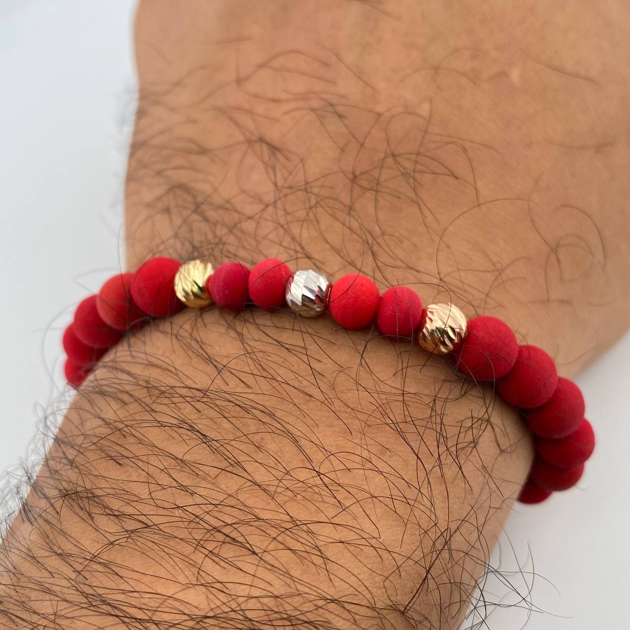 Red Bracelet Beads 0.65gr / 18K Gold &