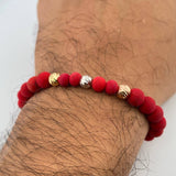 Red Bracelet Beads 0.65gr / 18K Gold &