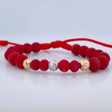 Red Bracelet Beads 0.65gr / 18K Gold &