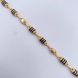 Pulso Rustico Barril 5.9gr / 21.5cm / 4.7mm Cauchos Negros Oro Amarillo 18K &