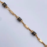 Bracelet Barrel 4.8gr / 19.2cm / 4.6mm Black Rubber Yellow Gold 18K &