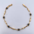 Bracelet Barrel 3.65gr / 20.5cm / 3.7mm Black Rubber Yellow Gold 18K &
