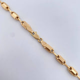 Cadena Rustica Barril 10.9gr / 50.7cm / 4.6mm Cauchos De Colores Oro Amarillo 18K &