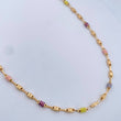 Cadena Rustica Barril 9.35gr / 52cm / 3.7mm Cauchos De Colores Oro Amarillo 18K &