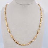 Cadena Rustica Ojiva 7.3gr / 51.8cm / 3.2mm Punteada Oro Amarillo 18K &