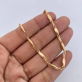 Cadena Rustica Ojiva 7.3gr / 51.8cm / 3.2mm Punteada Oro Amarillo 18K &