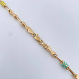 Cadena Rustica Reloj De Arena Barril 8.5gr / 51.6cm / 3.8mm Cauchos De Colores Oro Amarillo 18K &
