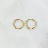 Candongas Aro Rayado 0.55gr / 1/2 in / Oro Amarillo 18K ©