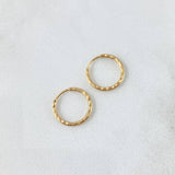 Candongas Aro Rayado 0.55gr / 1/2 in / Oro Amarillo 18K ©