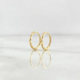 Hoop Earrings Striped Hoop 0.5gr / 0.4in / 18K Gold Yellow