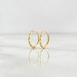 Hoop Earrings Striped Hoop 0.45gr / 1cm / 18K Gold *