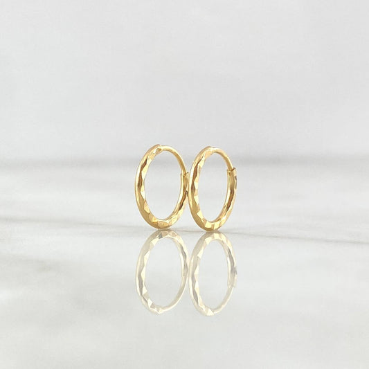 Candongas Aro Rayado 0.45gr / 1cm / Oro Amarillo 18K !
