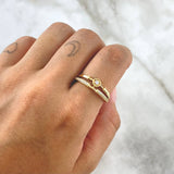 Ring Solitaire Horizontal Oval 2.9gr / Size 7 3/4 / White Zircons 18K Yellow Gold ©