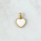 Dije Corazón 1gr / 1.7cm / Resina Blanca Oro Amarillo 18K