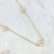 Classic Link Chain Flowers 4.8gr / 45cm / White Resin 18K Yellow Gold ©