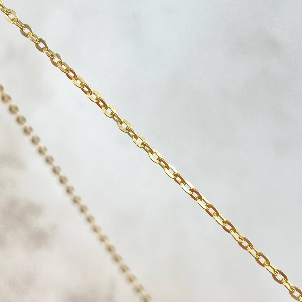 Classic Link Chain Flowers 4.8gr / 45cm / White Resin 18K Yellow Gold ©