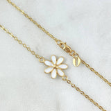 Classic Link Chain Flowers 4.8gr / 45cm / White Resin 18K Yellow Gold ©