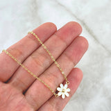Classic Link Chain Flowers 4.8gr / 45cm / White Resin 18K Yellow Gold ©