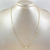 Classic Link Chain Flowers 4.8gr / 45cm / White Resin 18K Yellow Gold ©