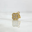 Pendant Clover 1.4gr / 1.5cm / 10mm White Zircons 18K Yellow Gold ©