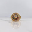 Ring Roulette 10.3gr / T6 1/2 / Black White Zircons 18K Yellow Gold $