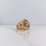 Ring Roulette 10.3gr / T6 1/2 / Black White Zircons 18K Yellow Gold $