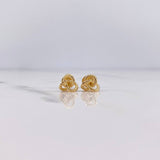 Stud Earrings Tres Aros 0.75gr / Striped 18K Yellow Gold #