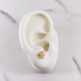Stud Earrings Tres Aros 0.75gr / Striped 18K Yellow Gold #