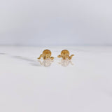 Stud Earrings Snake 0.5gr / Smooth 18K Yellow Gold $